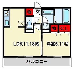ラウンドシティ足原 1階