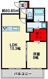 Mys Casetta Kokura～ミースカセッタ小倉～ 1LDKの間取図画像