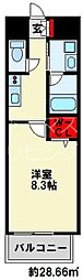 ラ・フェリス城野 1Kの間取図画像