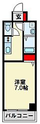 フェリオ清水 1Kの間取図画像