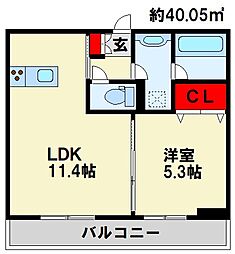 Nest Piece 原町 1LDKの間取図画像