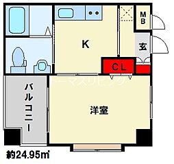 旦過タカヤコーポレーションビル 1Kの間取図画像