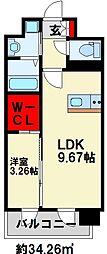 KSK南小倉コアプレイス 1LDKの間取図画像