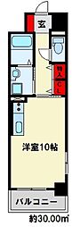ラインスター三萩野 ワンルームの間取図画像