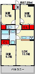 シャインプラス 5階/501