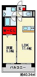 ネクステージ三萩野プレミアム 1LDKの間取図画像
