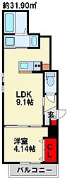 Cherim片野EASTII(仮称) 1LDKの間取図画像