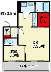 ラフィーネ門司港 1LDKの間取図画像