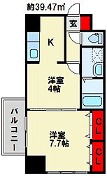 ヒット馬借テラス 2Kの間取図画像