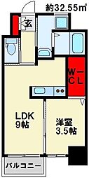 アベニュー小倉ウエスト 1LDKの間取図画像