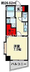 アクシオ片野 1Kの間取図画像