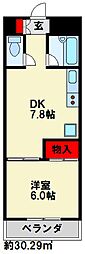 ヒットパークレジデンス三萩野 1DKの間取図画像