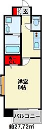 ザ・レジデンス香春口三萩野駅前 1Kの間取図画像