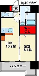 グランヒルズ三萩野 1LDKの間取図画像