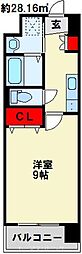 ダイモンヒルズ勝山公園 1Kの間取図画像
