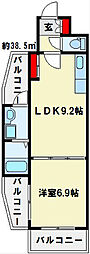 リード大手町 1LDKの間取図画像