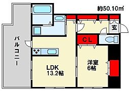内山神岳ビル 1LDKの間取図画像