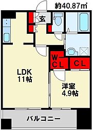 門司ポロニア2 1LDKの間取図画像