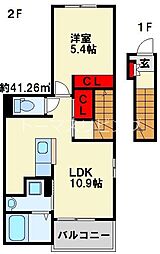 ポルタコスタ2B 1LDKの間取図画像