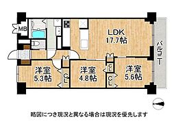 日興奈良杉ケ町スカイマンション 3LDKの間取図画像