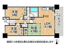 プレミスト天理 3LDKの間取図画像