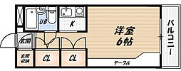 ビエラコート高槻 1Kの間取図画像