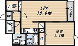 アルヴィータ 1LDKの間取図画像