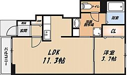 メゾンカルム 1LDKの間取図画像