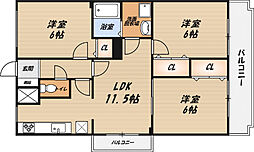 SUNハイム城南 3LDKの間取図画像