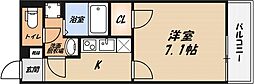 セントコージア上牧 1Kの間取図画像