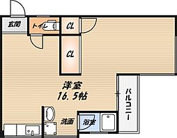 名神コーポ ワンルームの間取図画像