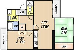 サニーパーク松川 2LDKの間取図画像