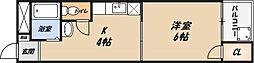 ダンディーA 1DKの間取図画像