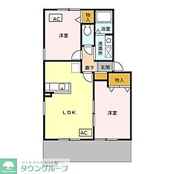 フォレスト 2階2LDKの間取り