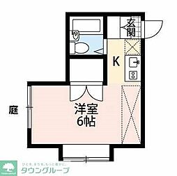 東武越生線 武州長瀬駅 徒歩9分の賃貸アパート 1階ワンルームの間取り