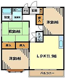 パレス・コヨー 4階3LDKの間取り