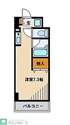 伊勢原八番館 7階ワンルームの間取り
