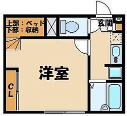 西武池袋線 飯能駅 徒歩8分の賃貸アパート 2階1Kの間取り