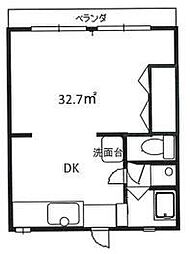 上村マンションＡ棟 3階1DKの間取り