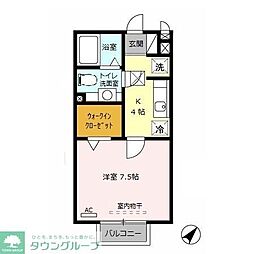 バンブーボックス 1階1Kの間取り