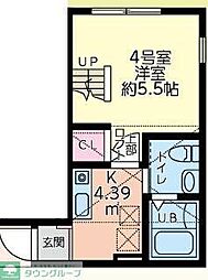 クレール霞 1階1Kの間取り