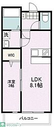 西武新宿線 航空公園駅 徒歩7分の賃貸アパート 1階1LDKの間取り