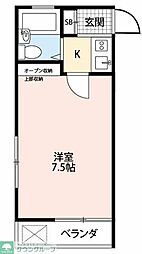 東武越生線 東毛呂駅 徒歩5分の賃貸アパート 2階1Kの間取り