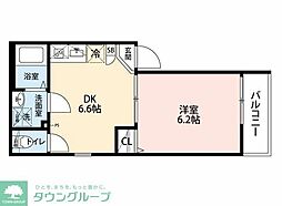 ドルチェテラス川越南大塚 3階1DKの間取り