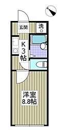 椿ハウス 1Kの間取図画像