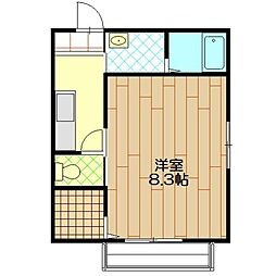 アパートメントハウスワイズ 1Kの間取図画像