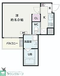 Jack unoki III 1Kの間取図画像