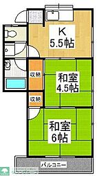 ミユキコーポ小手指 2Kの間取図画像