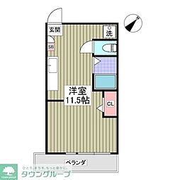 フェリオ毛呂山 ワンルームの間取図画像
