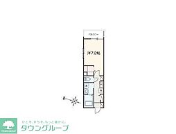 MELLAS新秋津II 1Kの間取図画像